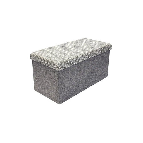 The Concept Factory Coffre rangement banc tissu Gris.