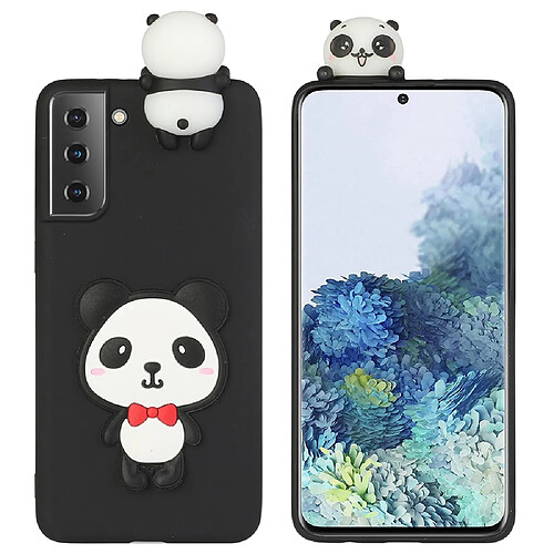 Coque en TPU antichoc, décoration de figurines 3D Panda rouge à nœud papillon pour votre Samsung Galaxy S22 Plus 5G