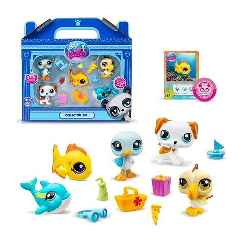 BANDAI - Littlest Pet Shop - Collector Set Theme Plage - 5 animaux et accessoires - BF00517