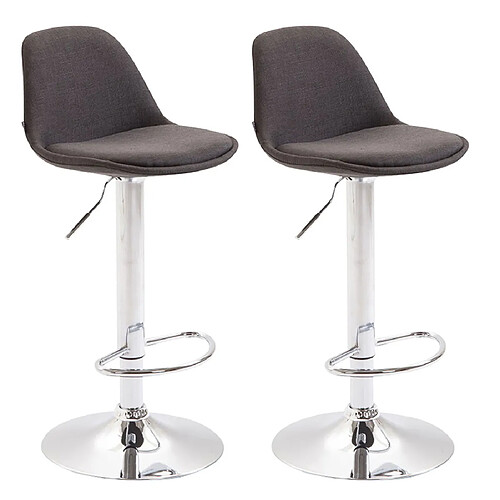 Non Lot de 2 tabourets de bar Kiel tissu