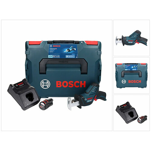 Bosch GSA 12V-14 Li-Ion Professional Scie sabre sans fil avec boîtier L-Boxx + 1x Batterie GBA 12 V 3,0 Ah + Chargeur GAL 1230