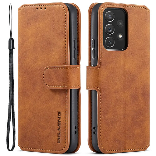 Etui en PU DG.MING style rétro avec support marron pour votre Samsung Galaxy A53 5G