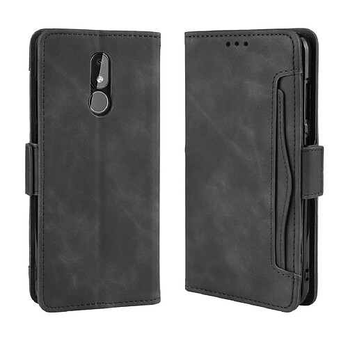 Wewoo Housse Coque Étui en cuir de style portefeuille skin veau pour Nokia 3.2avec fente carte séparée Noir