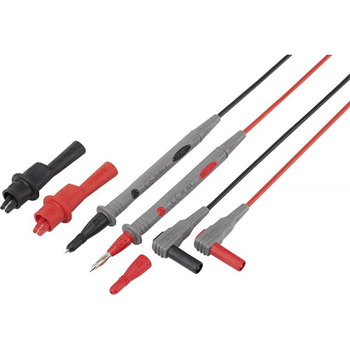 Set de cordons de mesure de sécurité [Banane mâle 4 mm - pointe de test] VOLTCRAFT TL 88-4 VC-10906600 1.80 m noir, rouge 1 set