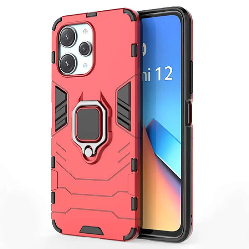 Htdmobiles Coque pour Xiaomi Redmi 12 4G et 5G / Poco M6 Pro 5G - housse etui rigide anti choc + verre trempe - ROUGE