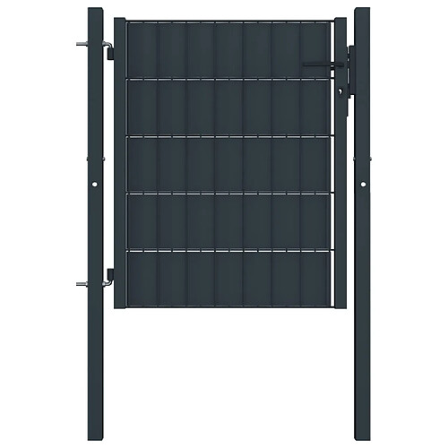 vidaXL Portail de clôture PVC et acier 100x81 cm Anthracite