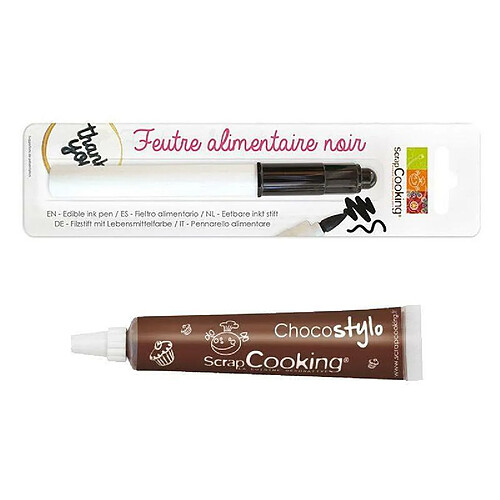 Scrapcooking Stylo chocolat + Feutre alimentaire noir