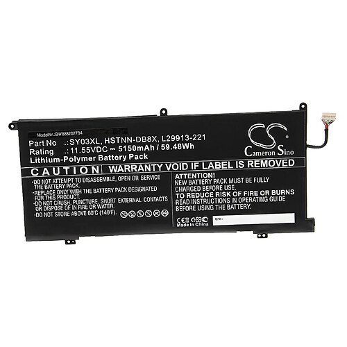 vhbw Batterie compatible avec HP Chromebook X360 14-DA0021NR, X360 14 G1 ordinateur portable Notebook (5150mAh, 11.55V, Li-polymère)