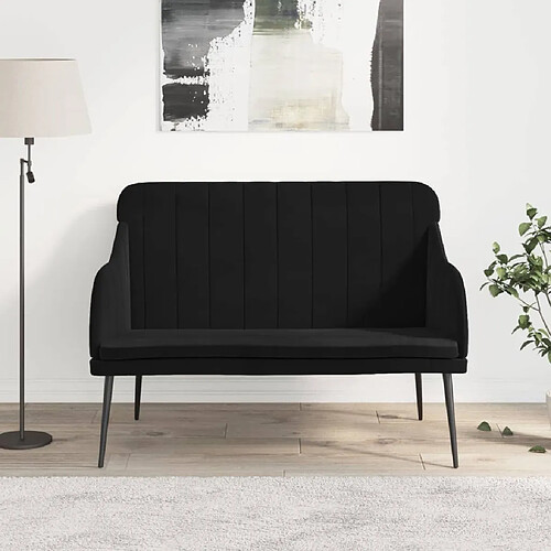 vidaXL Banc Noir 110x76x80 cm Velours