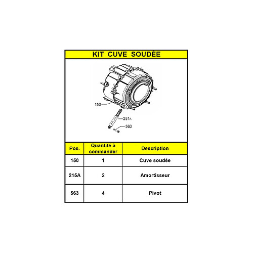 Arthur Martin ASSEMBALGE KIT CUVE SOUDEE + AMORTISSEUR