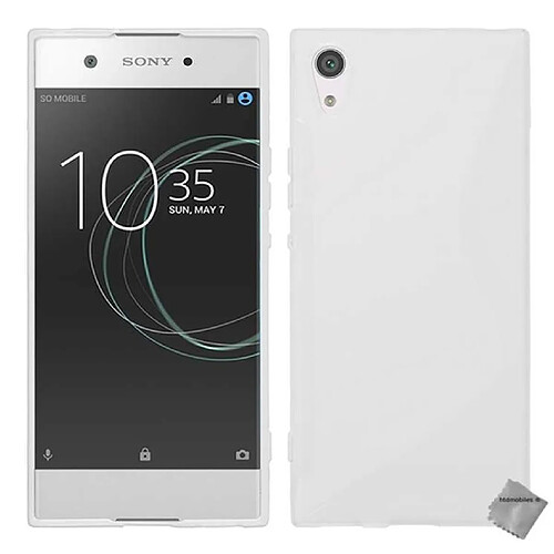 Htdmobiles Coque silicone gel fine pour Sony Xperia XA1 + film ecran - SLINE BLANC