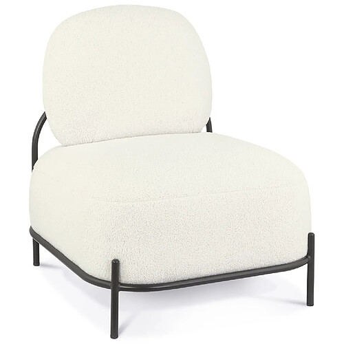 Alterego Fauteuil 'ORSO LOUNGE' en tissu bouloché beige