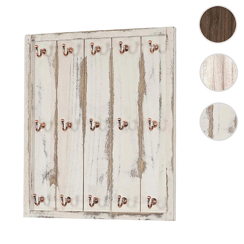 Mendler Porte-tasses Marano, étagère de suspension, planche aux tasses, style shabby, vintage 50x45x5cm ~ blanc