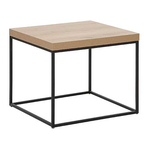 Beliani Table appoint bois clair et noire DELANO