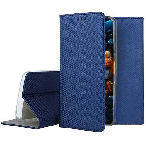 Htdmobiles Housse pour Samsung Galaxy A55 5G - etui coque pochette portefeuille + verre trempe - BLEU MAGNET