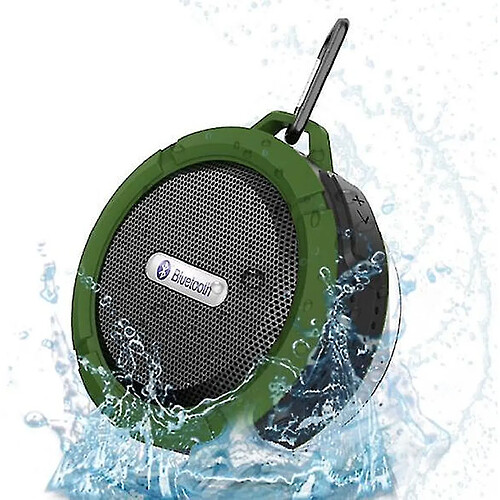 Universal Haut-parleur Bluetooth sans fil, haut-parleur de douche portable sans fil, temps de jeu 6H, son HD fort avec ventou et crochet robuste (vert)