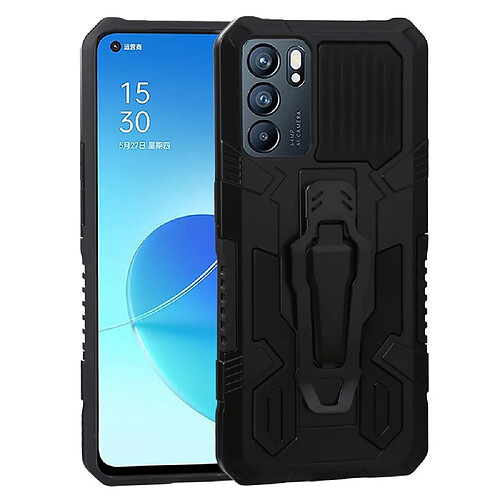 Coque en TPU absorption magnétique avec béquille, noir pour votre Oppo Reno6 5G