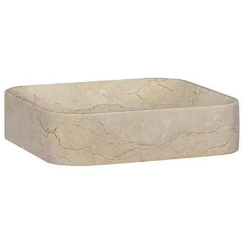 vidaXL Lavabo Crème 40x40x10 cm Marbre