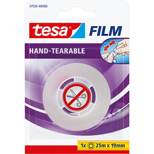 tesa Film Ruban adhésif, déchirable à main, transparent ()