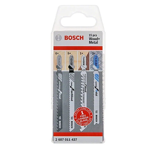 Pack de 15 lames de scie sauteuse Bosch pour bois métal