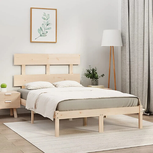 vidaXL Cadre de lit sans matelas 160x200 cm bois massif