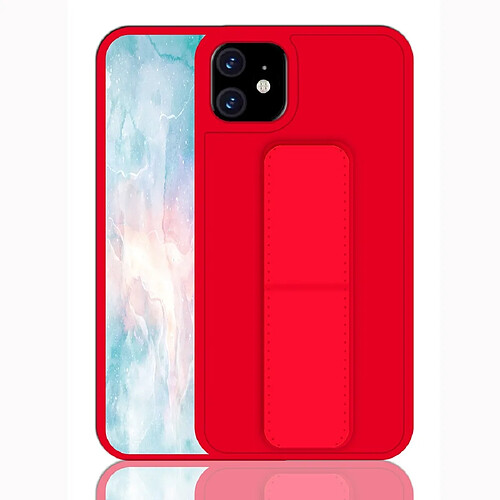 Wewoo Coque Rigide Pour iPhone 11 antichoc PC + TPU Housse de protection avec bracelet et support rouge