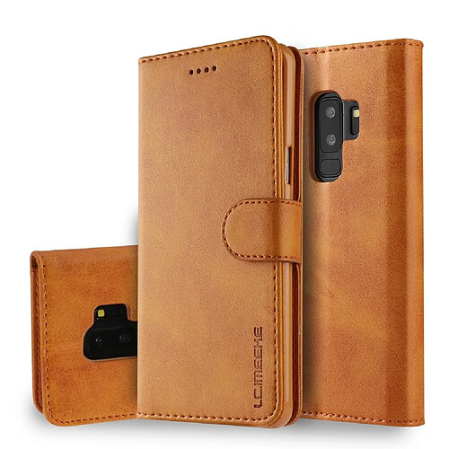 Wewoo Housse Coque Pour Galaxy S9 Plus LC.IMEEKE Étui en cuir à rabat horizontal avec texture de veauavec support et fentes cartes et portefeuille jaune