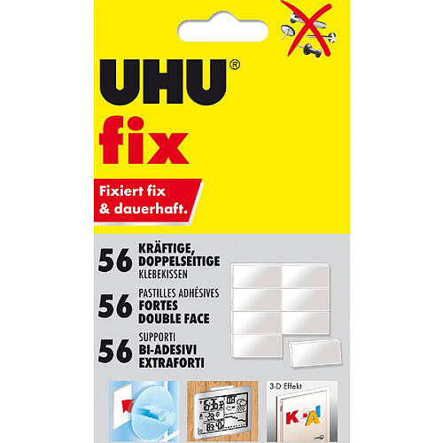 UHU Pastilles adhésives fix, double face, blanc, colle ()