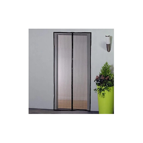 Moustiquaire porte rideau magnétique - H230 cm x L100 cm - Polyester noir