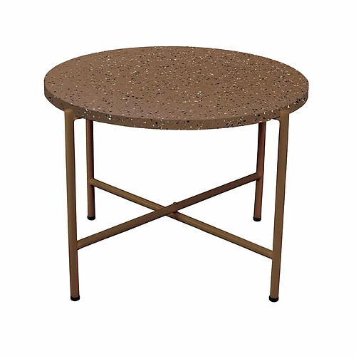 BigBuy Home Table d'appoint Terrazzo Marron 60 x 60 x 45 cm