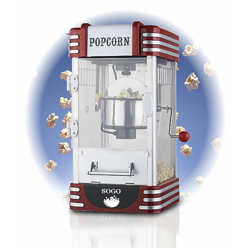 Sogo MACHINE À POP-CORN PROFESSIONNELLE CLASSIQUE - AVEC HUILE - 8 TASSES - 310W