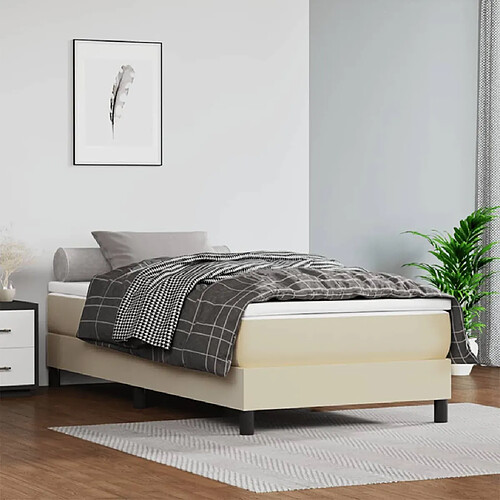 vidaXL Cadre de lit sans matelas crème 80x200 cm similicuir