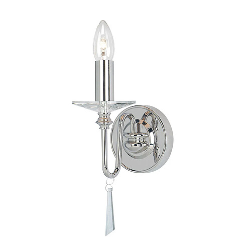 Elstead Lighting Applique murale à 1 lumière pour bougie d'intérieur nickel poli - abat-jour non inclus, E14