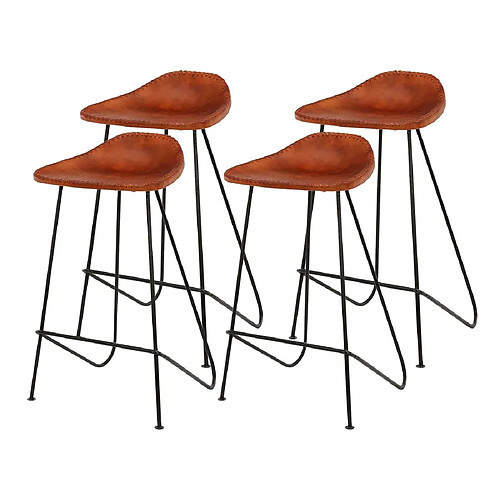 Lisa Design Kochi - lot de 4 tabourets de bar - en cuir