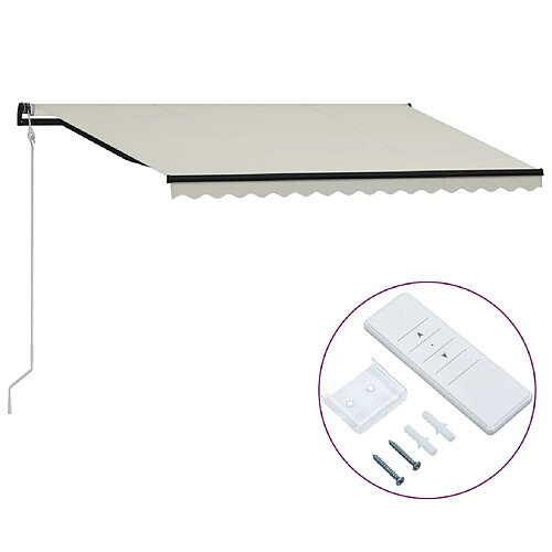 vidaXL Auvent rétractable automatique 400x300 cm Crème