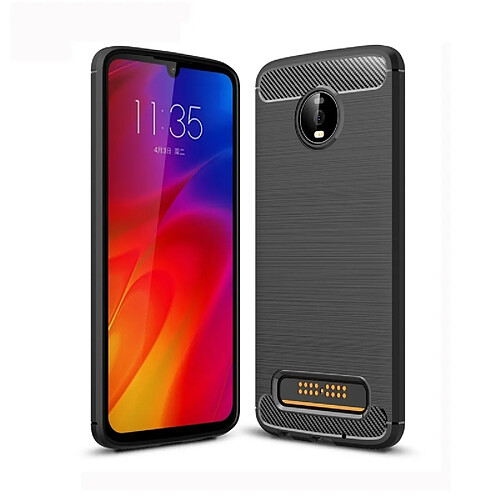 Wewoo Coque en TPU texturée et fibre de carbone pour Motorola Moto Z4 Play (Noir)