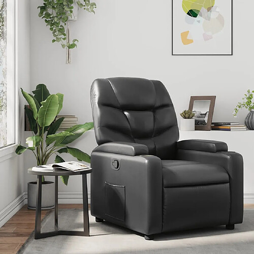 vidaXL Fauteuil inclinable Noir Similicuir