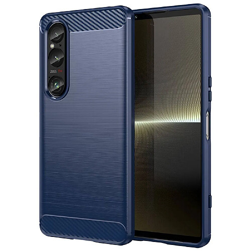 Htdmobiles Coque pour Sony Xperia 1 VI - housse etui silicone gel carbone + film ecran - BLEU FONCE