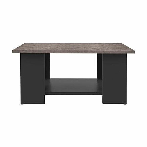 Table basse SQUARE 67 X 67 - noir et béton - TEMAHOME