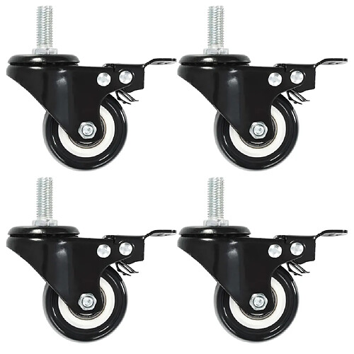 vidaXL Roulettes pivotantes avec freins 4 pcs 50 mm