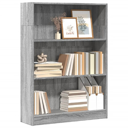 vidaXL Bibliothèque sonoma gris 80x24x109 cm bois d'ingénierie