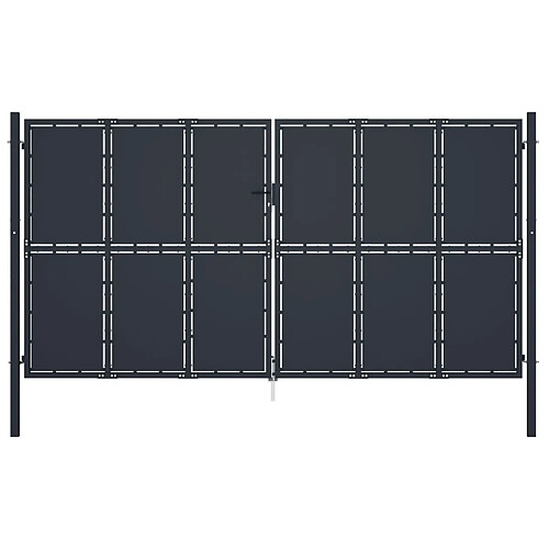 vidaXL Portail de jardin Acier 400 x 200 cm Anthracite