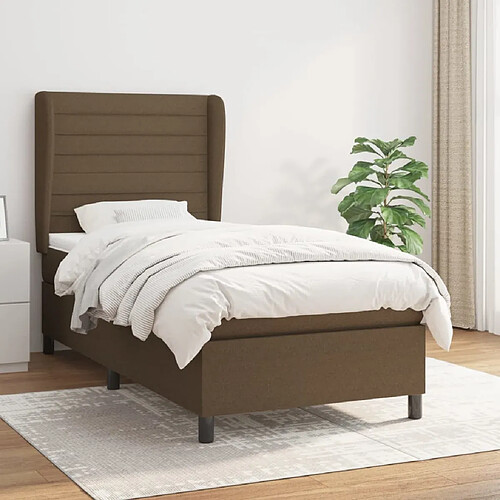 vidaXL Sommier à lattes de lit avec matelas Marron foncé 90x190 cm