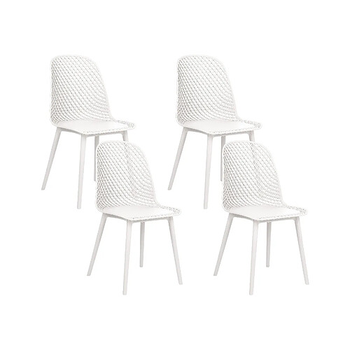 Beliani Chaise de salle à manger Set de 4 Blanc EMORY