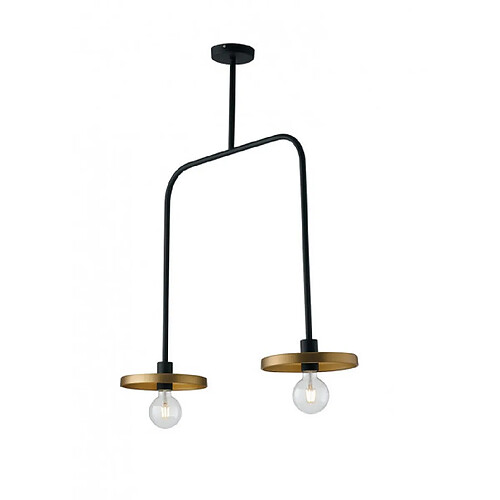 Fan Europe Suspension Twiga 2 ampoules Métal Or noir