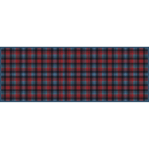 Alter Chemin de cuisine, 100% Made in Italy, Tapis antitache avec impression numérique, Chemin de table antidérapant et lavable, Modèle Tartan - Damaris, 140x52 cm