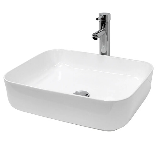 Ecd Germany Lavabo 505 x 395 x 135 mm en céramique blanche