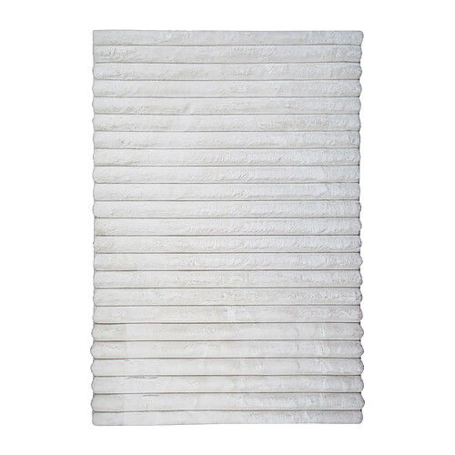 Thedecofactory NORDIK LIGNES - Tapis de couloir à relief lignes extra-doux blanc 80x160