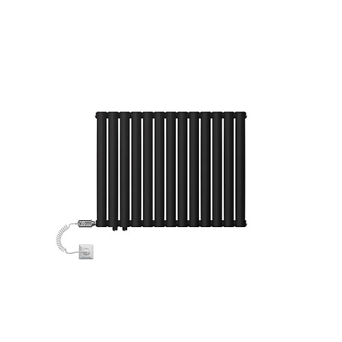 LuxeBath Radiateur électrique panneaux raccord à gauche noir mat 78x60cm résistance 300W