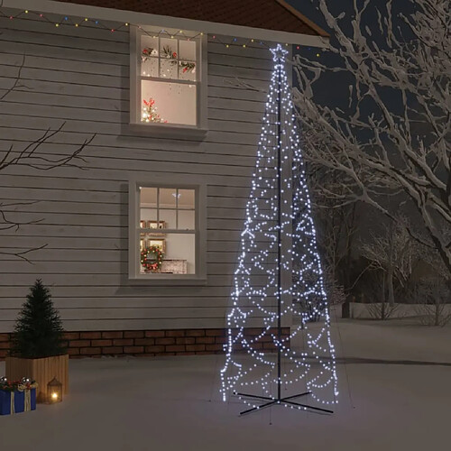 vidaXL Arbre de Noël cône 1400 LED Blanc froid 160x500 cm